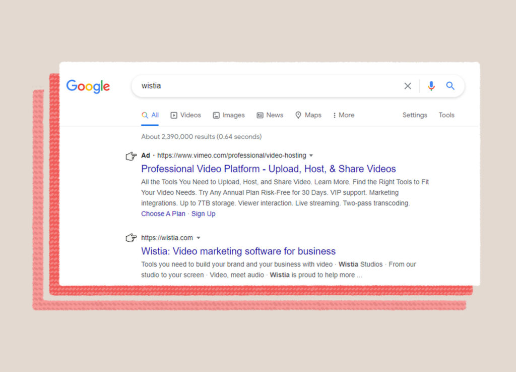 Google Search Results for the query Wistia